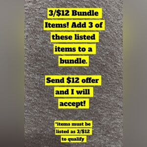 3/$12 Bundle Items!